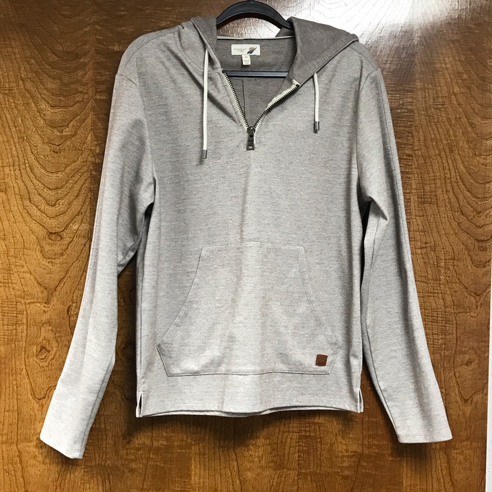 Light Gray Long Sleeve Half-Zip Hoodie Tee - Women